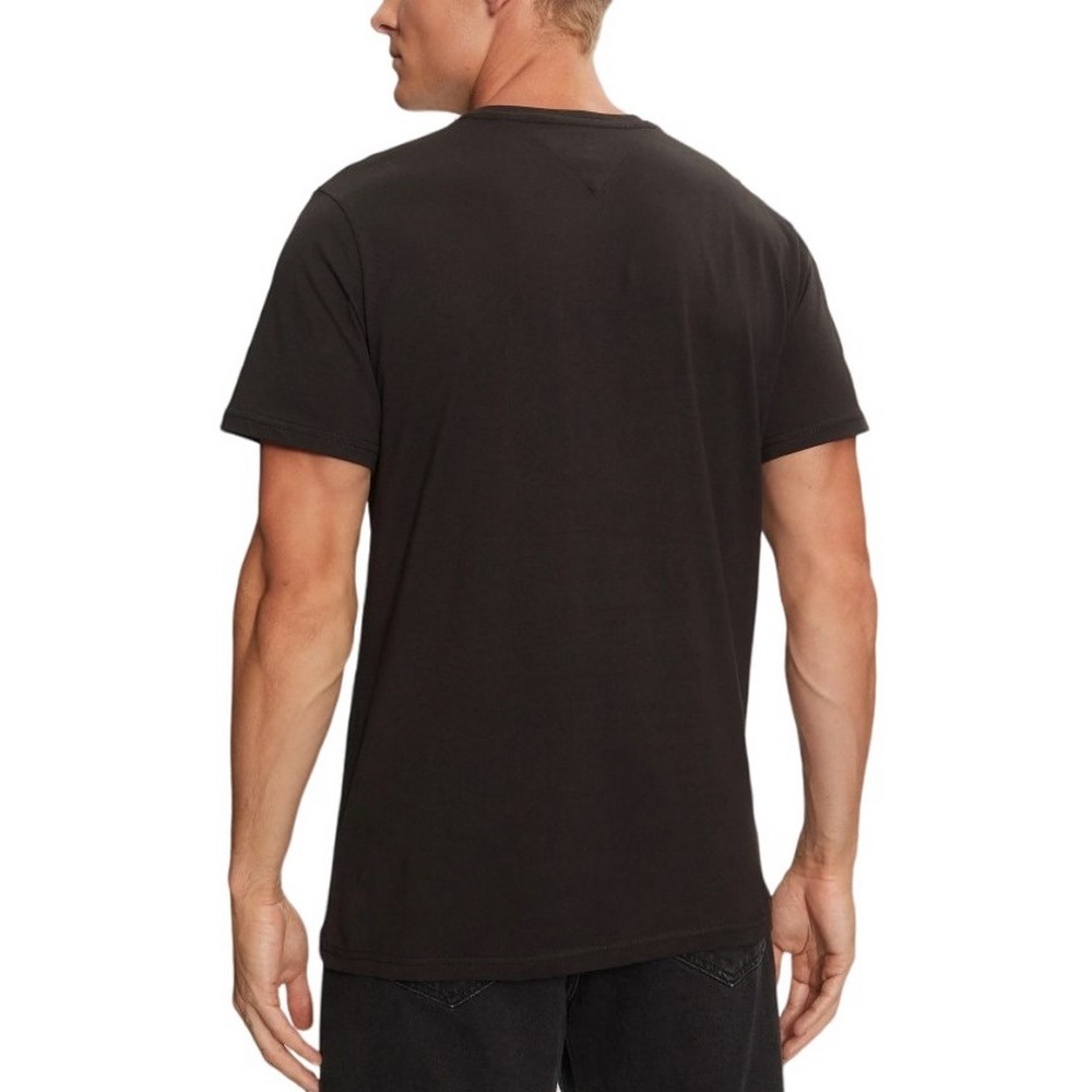 TOMMY JEANS SLIM ESSENTIAL FLAG TEE T-SHIRT ΜΠΛΟΥΖΑ ΑΝΔΡΙΚΗ BLACK