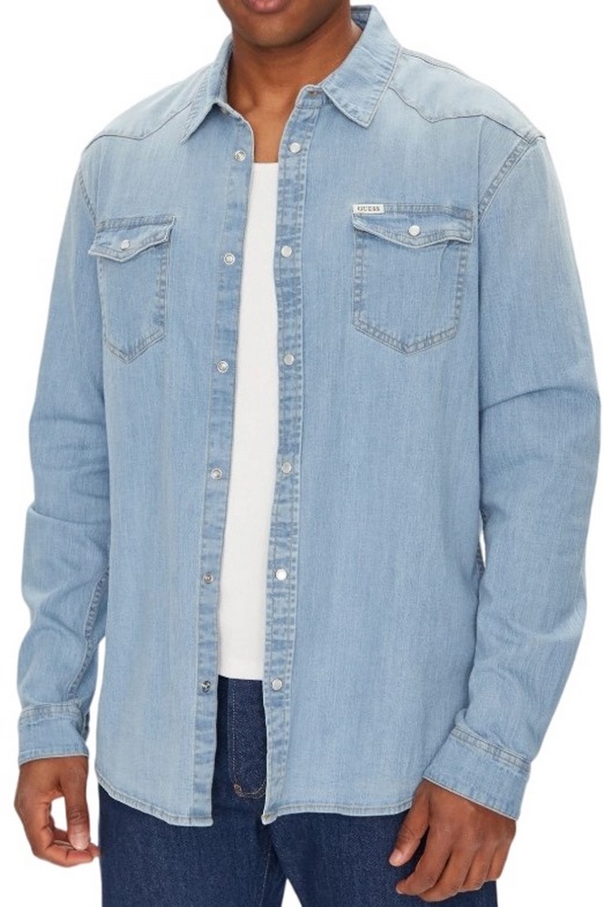 GUESS TRUCKEE L/S SHIRT ΠΟΥΚΑΜΙΣΟ ΑΝΔΡΙΚΟ DENIM LIGHT