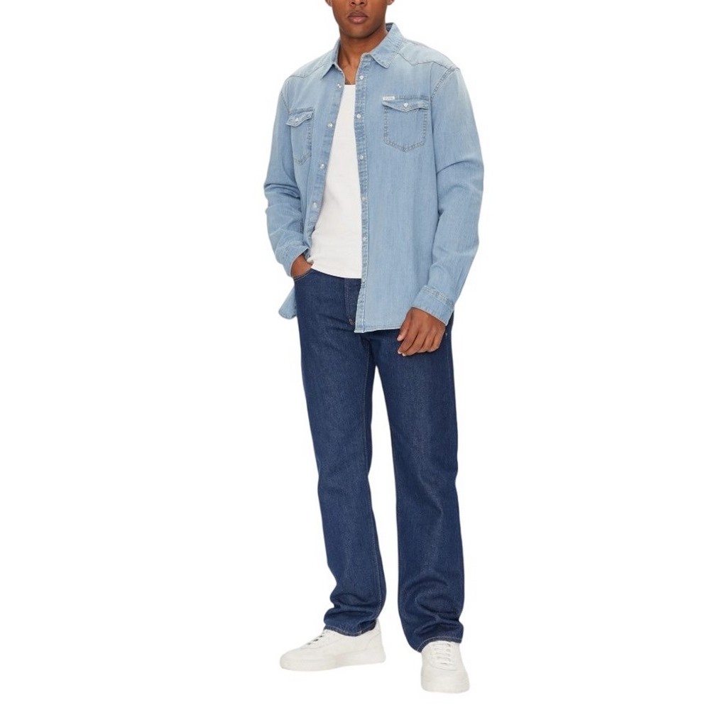 GUESS TRUCKEE L/S SHIRT ΠΟΥΚΑΜΙΣΟ ΑΝΔΡΙΚΟ DENIM LIGHT
