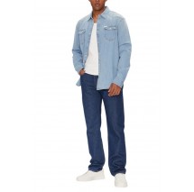 GUESS TRUCKEE L/S SHIRT ΠΟΥΚΑΜΙΣΟ ΑΝΔΡΙΚΟ DENIM LIGHT