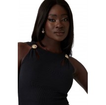 GUESS ZAMA CUT OUT DETAILS CROP TOP ΤΟΠ ΜΠΛΟΥΖΑ ΓΥΝΑΙΚΕΙΑ BLACK