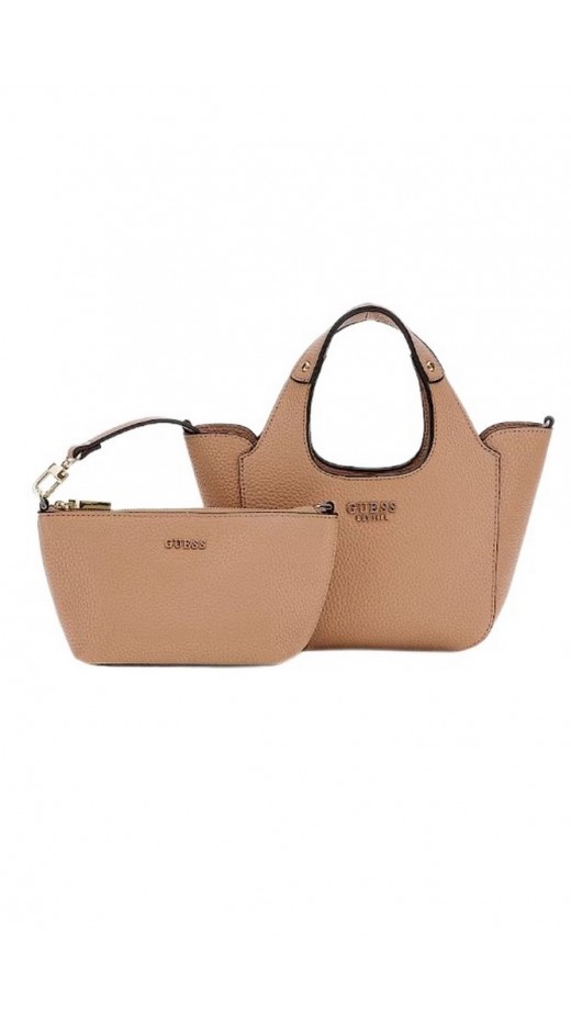 GUESS HELINA MINI TOTE ΤΣΑΝΤΑ ΓΥΝΑΙΚΕΙΑ BEIGE