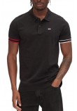 TOMMY JEANS SLIM FLAG CUFF POLO EXT T-SHIRT ΜΠΛΟΥΖΑ ΑΝΔΡΙΚΗ BLACK