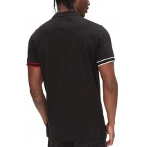 TOMMY JEANS SLIM FLAG CUFF POLO EXT T-SHIRT ΜΠΛΟΥΖΑ ΑΝΔΡΙΚΗ BLACK