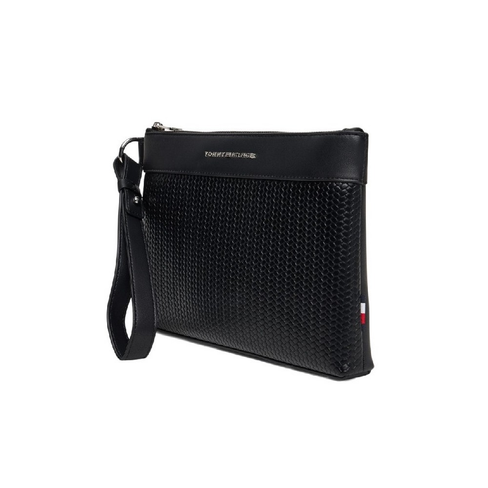 TOMMY HILFIGER WOVEN POUCH  ΤΣΑΝΤΑ ΑΝΔΡΙΚΗ BLACK