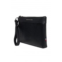 TOMMY HILFIGER WOVEN POUCH  ΤΣΑΝΤΑ ΑΝΔΡΙΚΗ BLACK