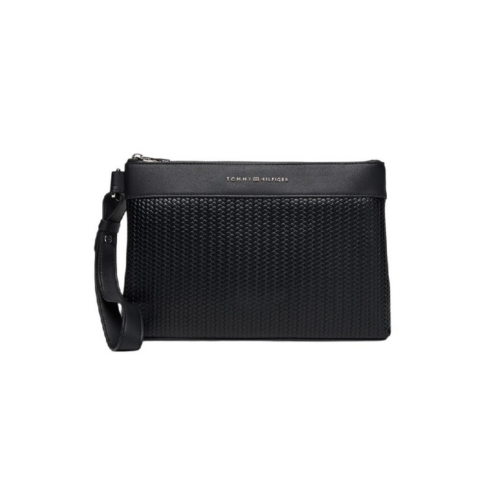 TOMMY HILFIGER WOVEN POUCH  ΤΣΑΝΤΑ ΑΝΔΡΙΚΗ BLACK