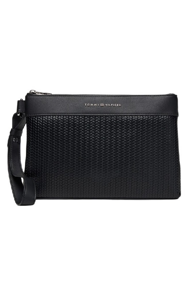 TOMMY HILFIGER WOVEN POUCH  ΤΣΑΝΤΑ ΑΝΔΡΙΚΗ BLACK