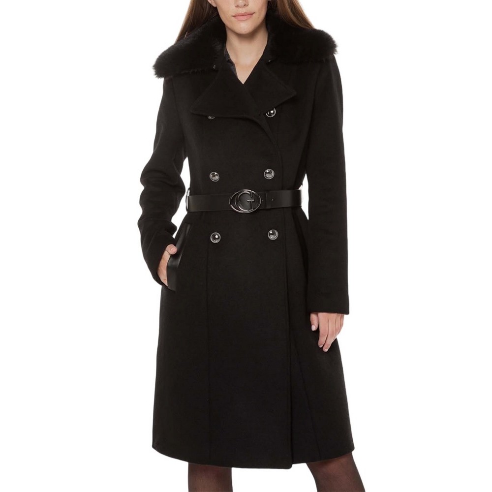 GUESS PATRICE BELTED COAT ΠΑΛΤΟ ΓΥΝΑΙΚΕΙΟ BLACK