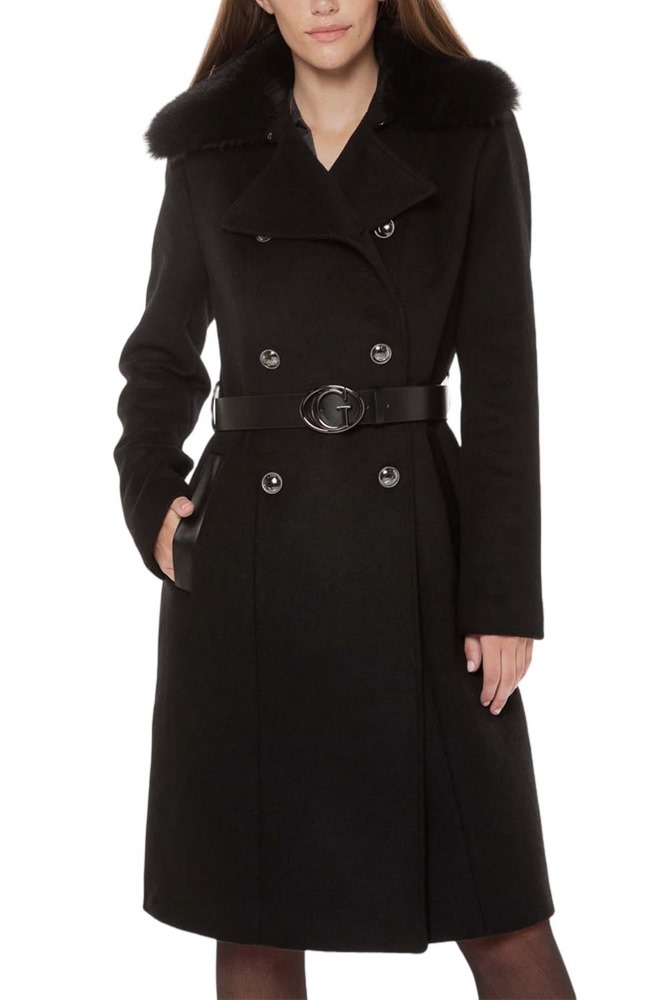 GUESS PATRICE BELTED COAT ΠΑΛΤΟ ΓΥΝΑΙΚΕΙΟ BLACK