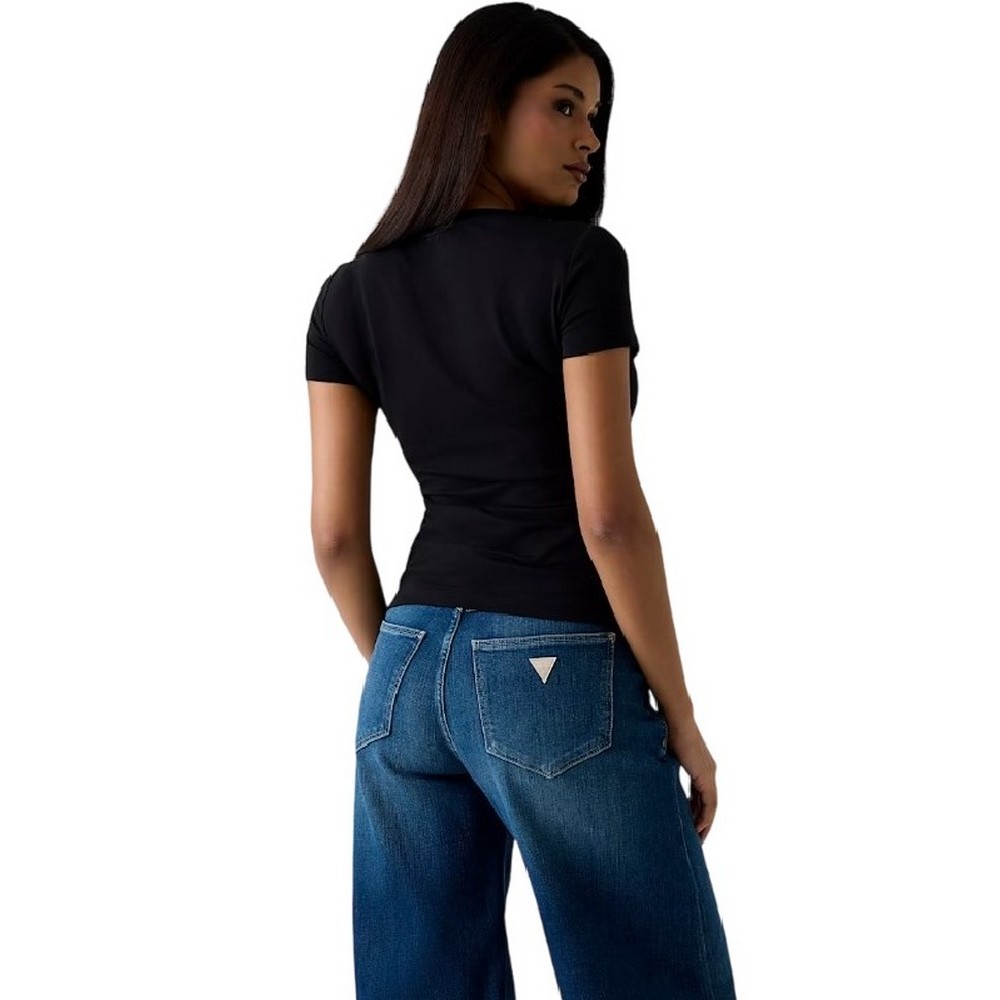 GUESS CN SCRIPT T-SHIRT ΜΠΛΟΥΖΑ ΓΥΝΑΙΚΕΙΑ BLACK