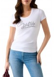 GUESS CN SCRIPT T-SHIRT ΜΠΛΟΥΖΑ ΓΥΝΑΙΚΕΙΑ WHITE