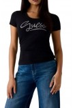 GUESS CN SCRIPT T-SHIRT ΜΠΛΟΥΖΑ ΓΥΝΑΙΚΕΙΑ BLACK