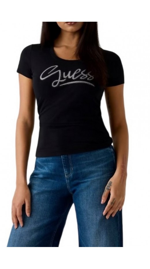 GUESS CN SCRIPT T-SHIRT ΜΠΛΟΥΖΑ ΓΥΝΑΙΚΕΙΑ BLACK