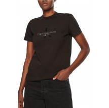 CALVIN KLEIN JEANS GLOSSY MONOLOGO REGULAR TEE T-SHIRT ΜΠΛΟΥΖΑ ΓΥΝΑΙΚΕΙΑ BLACK