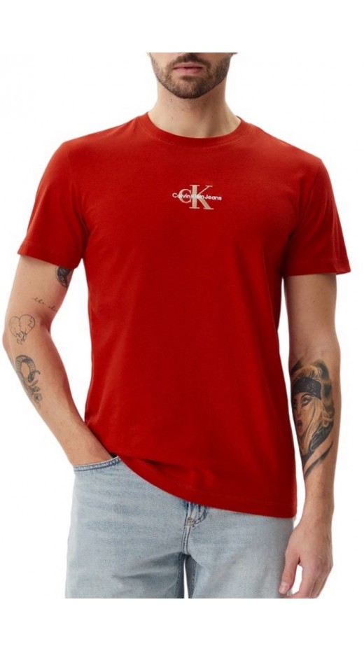 CALVIN KLEIN JEANS MONOLOGO T-SHIRT ΜΠΛΟΥΖΑ ΑΝΔΡΙΚΗ RED
