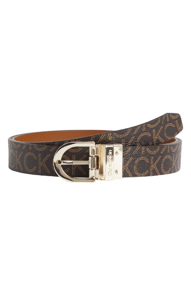 CALVIN KLEIN JEANS CK MUST RD BUCKLE REV 2.5 BELT ΖΩΝΗ ΓΥΝΑΙΚΕΙΑ TAN
