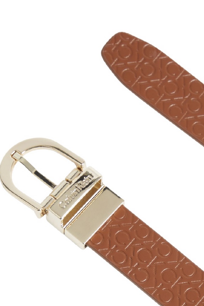CALVIN KLEIN JEANS CK MUST RD BUCKLE REV 2.5 BELT ΖΩΝΗ ΓΥΝΑΙΚΕΙΑ TAN