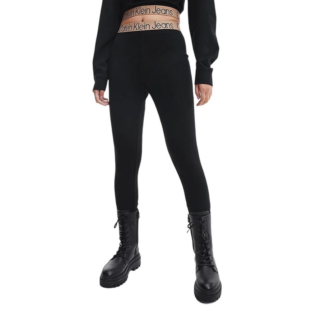 CALVIN KLEIN JEANS LOGO ELASTIC MILANO LEGGINGS ΚΟΛΑΝ ΓΥΝΑΙΚΕΙΟ BLACK