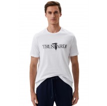 T-SHIRT LOGO PRINT ΑΝΔΡΙΚΟ TRUSSARDI WHITE