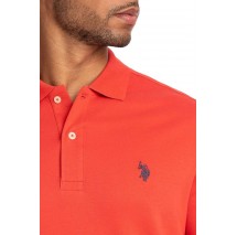U.S POLO ASSN KING 000147 EHPD USPA BASIC POLO T-SHIRT ΜΠΛΟΥΖΑ ΑΝΔΡΙΚΗ ORANGE