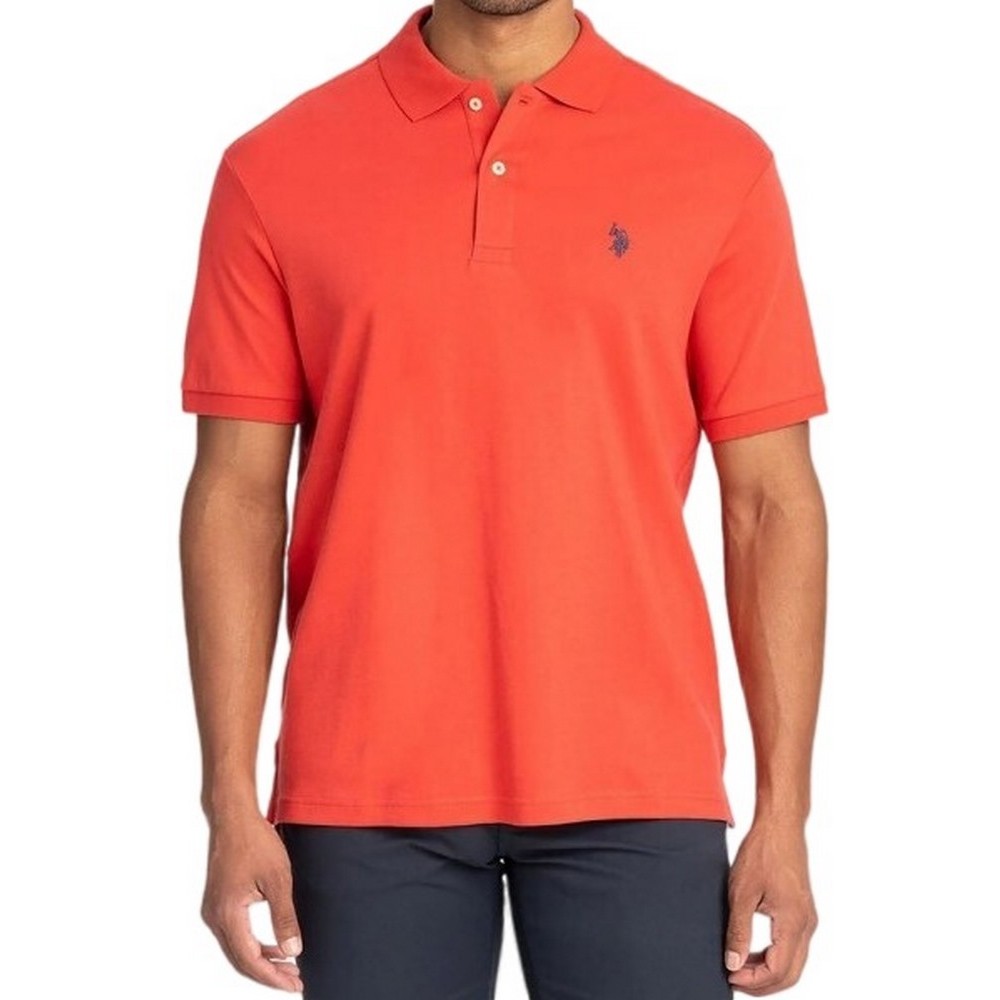 U.S POLO ASSN KING 000147 EHPD USPA BASIC POLO T-SHIRT ΜΠΛΟΥΖΑ ΑΝΔΡΙΚΗ ORANGE