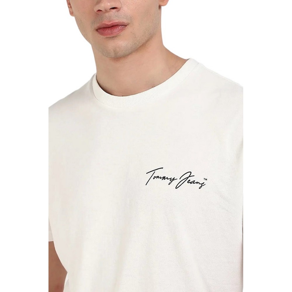 TOMMY JEANS REG NOVELTY TEE T-SHIRT ΜΠΛΟΥΖΑ ΑΝΔΡΙΚΗ ECRU