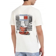 TOMMY JEANS REG NOVELTY TEE T-SHIRT ΜΠΛΟΥΖΑ ΑΝΔΡΙΚΗ ECRU
