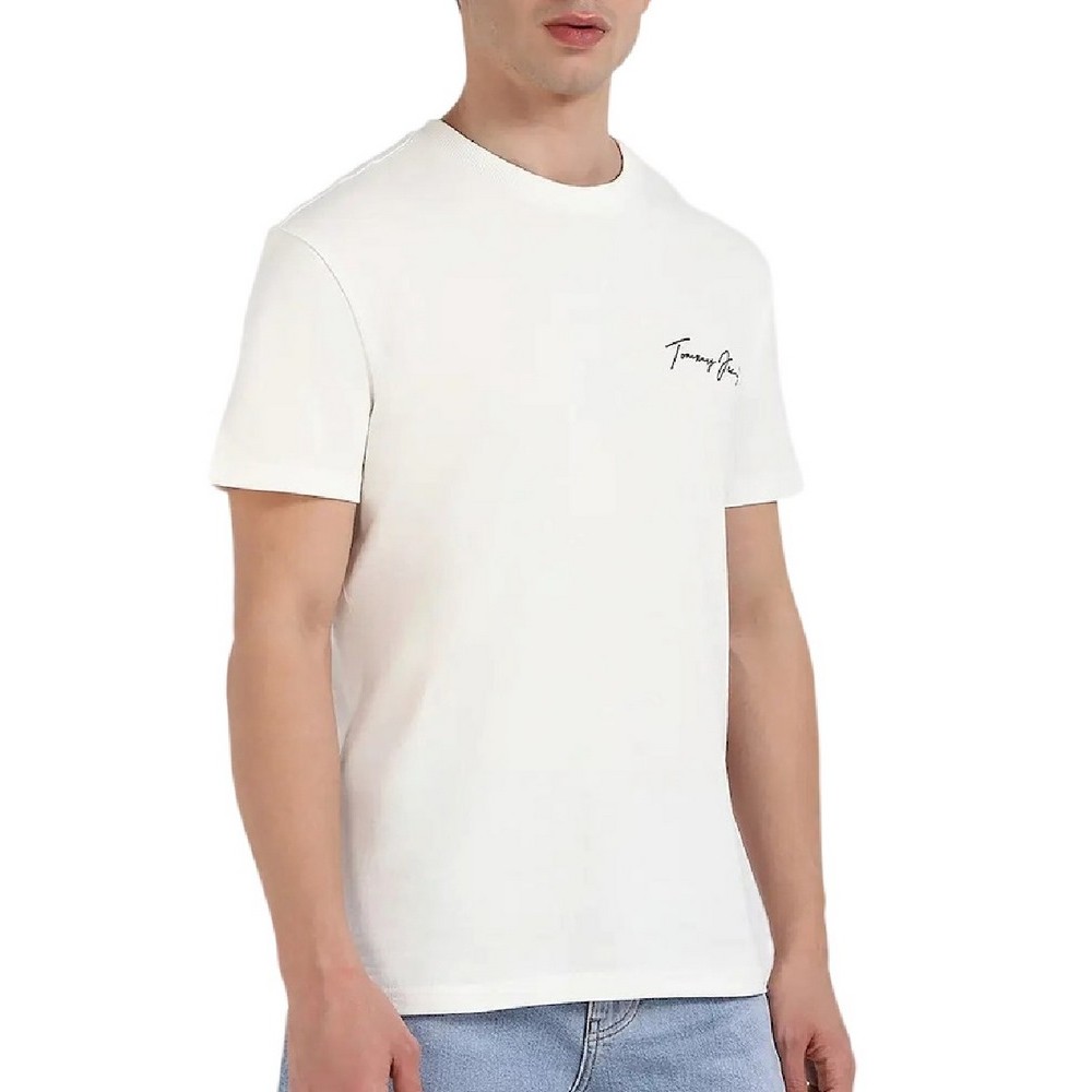 TOMMY JEANS REG NOVELTY TEE T-SHIRT ΜΠΛΟΥΖΑ ΑΝΔΡΙΚΗ ECRU