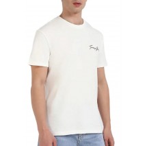 TOMMY JEANS REG NOVELTY TEE T-SHIRT ΜΠΛΟΥΖΑ ΑΝΔΡΙΚΗ ECRU