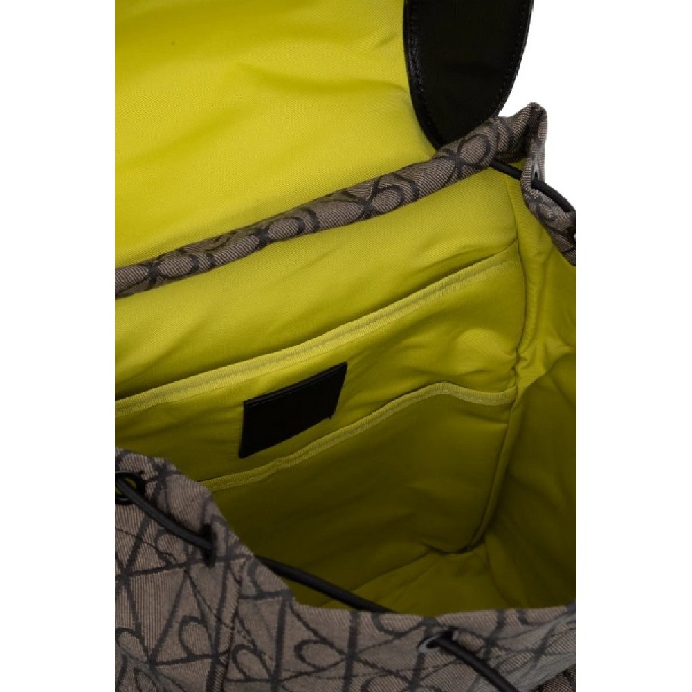 CALVIN KLEIN MIXED EMBLEM AOP FLAP BACKPACK ΤΣΑΝΤΑ ΑΝΔΡΙΚΗ BLACK/BROWN
