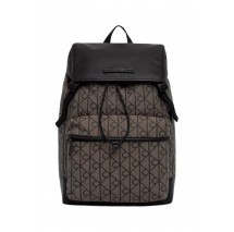 CALVIN KLEIN MIXED EMBLEM AOP FLAP BACKPACK ΤΣΑΝΤΑ ΑΝΔΡΙΚΗ BLACK/BROWN