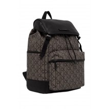 CALVIN KLEIN MIXED EMBLEM AOP FLAP BACKPACK ΤΣΑΝΤΑ ΑΝΔΡΙΚΗ BLACK/BROWN