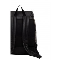 CALVIN KLEIN MIXED EMBLEM AOP FLAP BACKPACK ΤΣΑΝΤΑ ΑΝΔΡΙΚΗ BLACK/BROWN