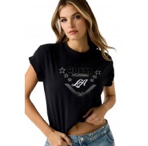 GUESS CN LA STARS TEE T-SHIRT  ΜΠΛΟΥΖΑ ΓΥΝΑΙΚΕΙΑ BLACK