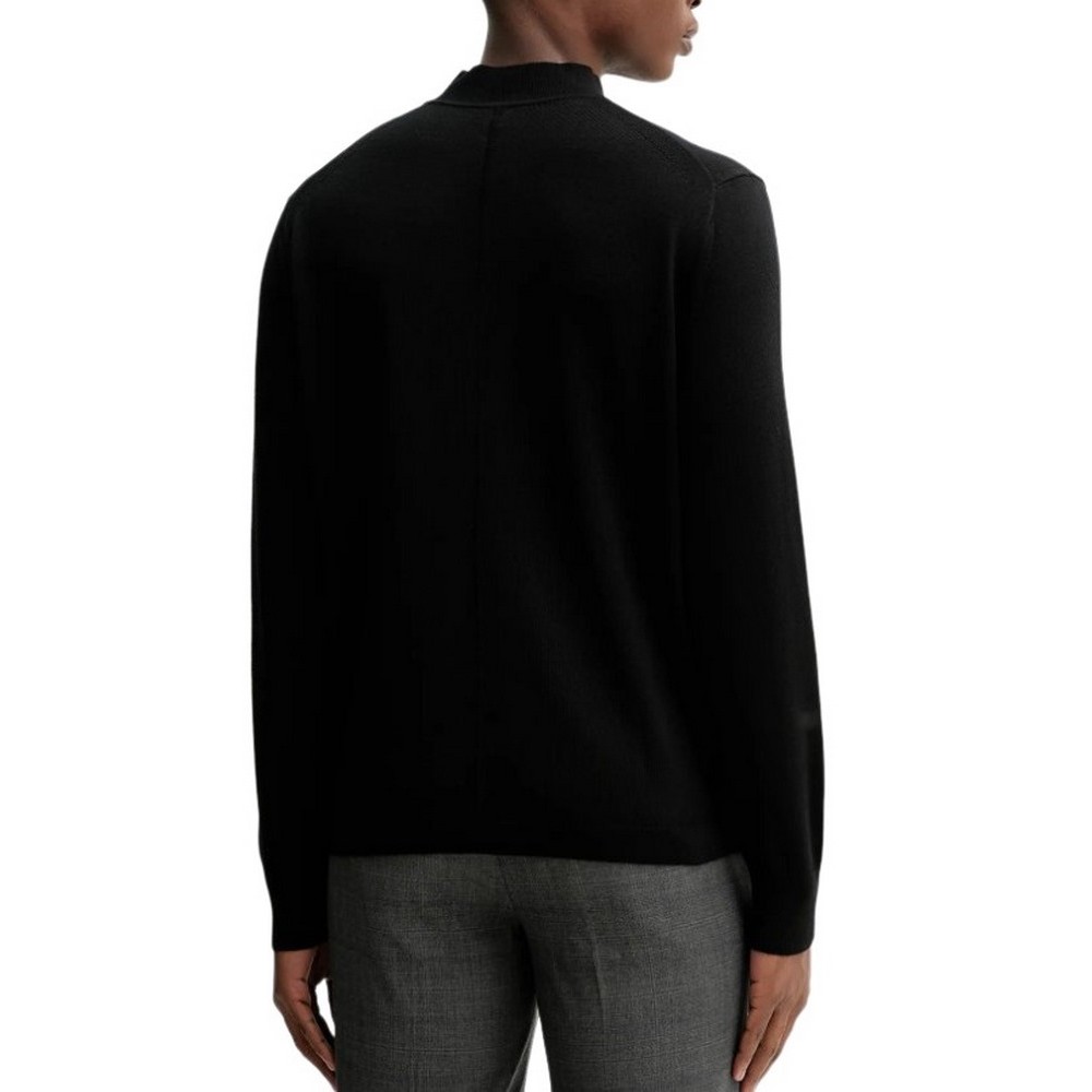 CALVIN KLEIN MERINO MOCK NECK SWTR ΜΠΛΟΥΖΑ ΠΛΕΚΤΗ ΑΝΔΡΙΚΗ BLACK