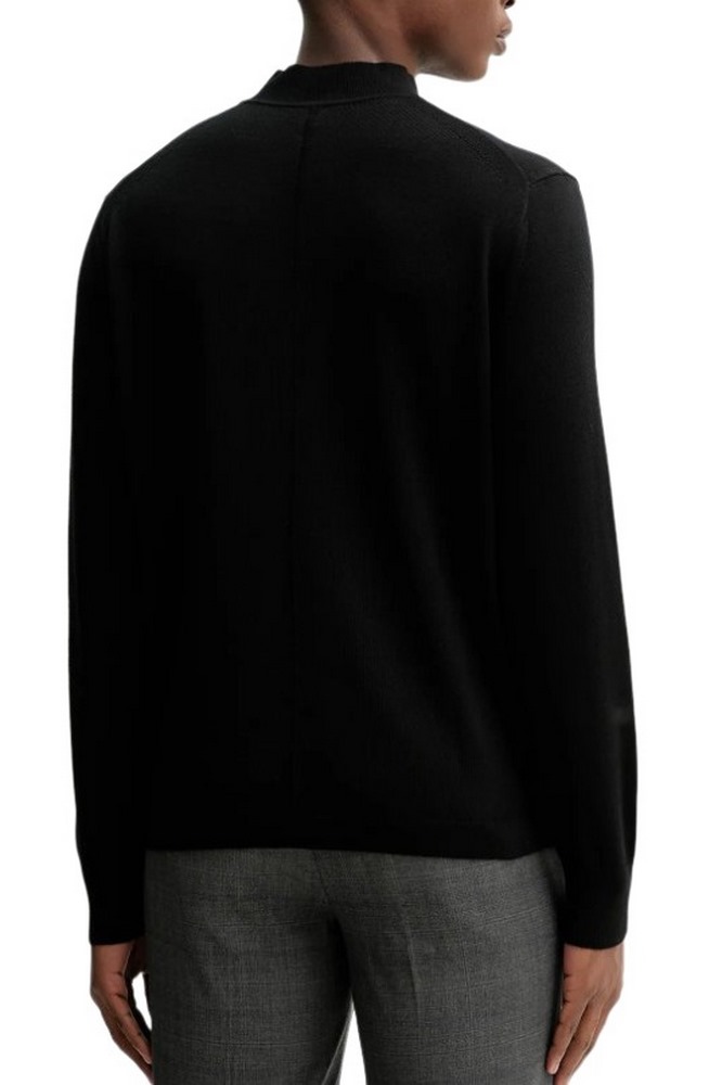 CALVIN KLEIN MERINO MOCK NECK SWTR ΜΠΛΟΥΖΑ ΠΛΕΚΤΗ ΑΝΔΡΙΚΗ BLACK