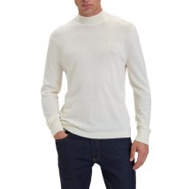 CALVIN KLEIN MERINO MOCK NECK SWTR ΜΠΛΟΥΖΑ ΠΛΕΚΤΗ ΑΝΔΡΙΚΗ OFF WHITE