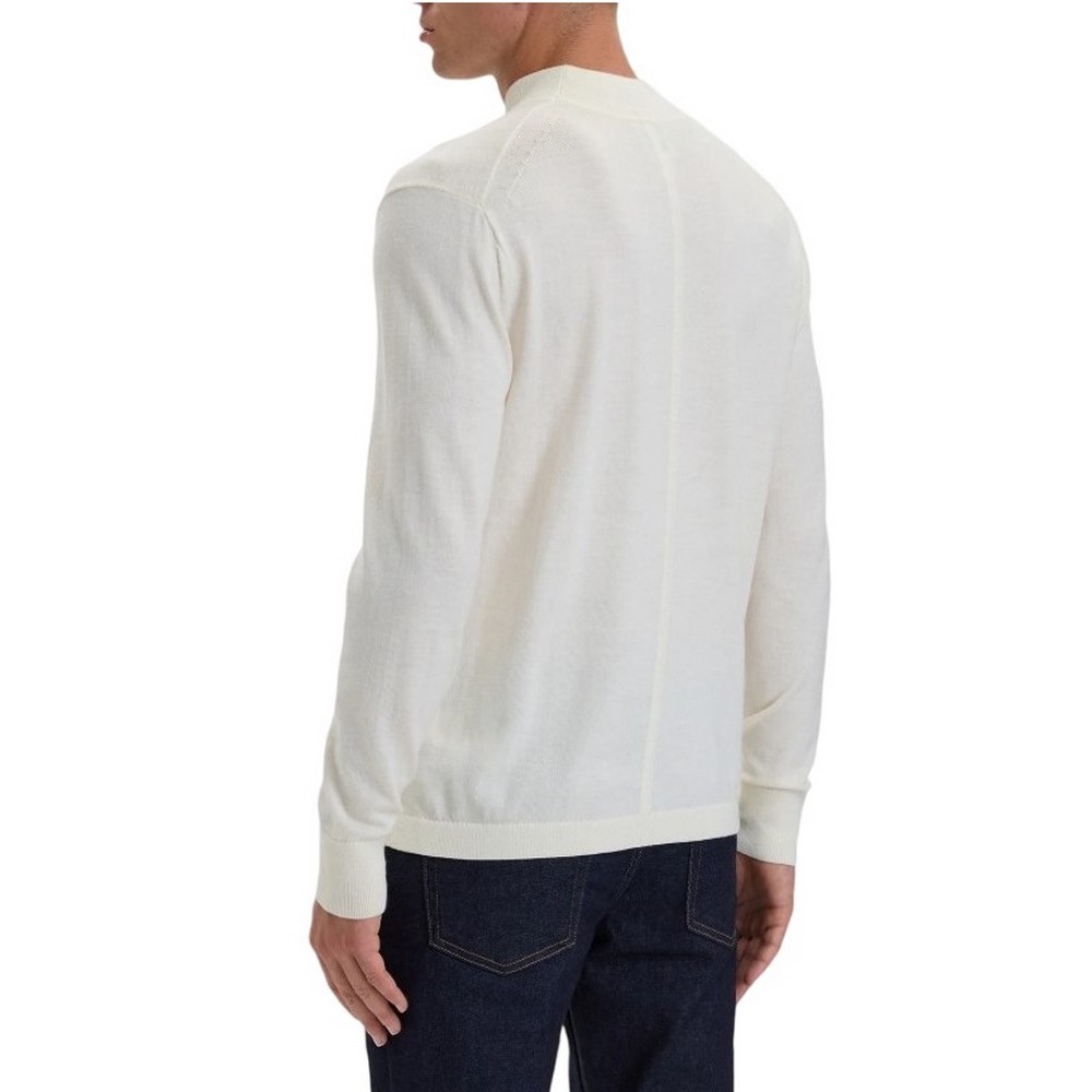 CALVIN KLEIN MERINO MOCK NECK SWTR ΜΠΛΟΥΖΑ ΠΛΕΚΤΗ ΑΝΔΡΙΚΗ OFF WHITE