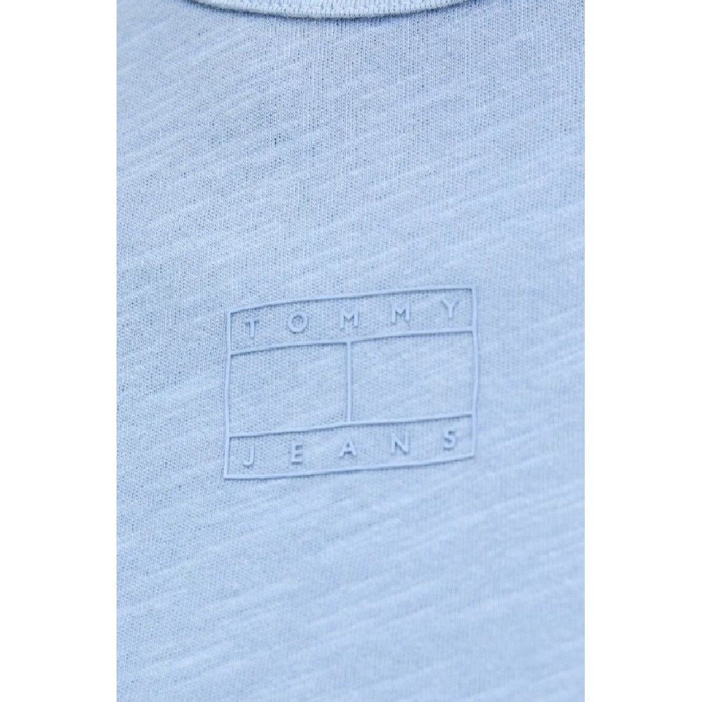 TOMMY JEANS SLIM CRP GMD TONAL FLAG EXT T-SHIRT ΜΠΛΟΥΖΑ ΓΥΝΑΙΚΕΙΑ BLUE