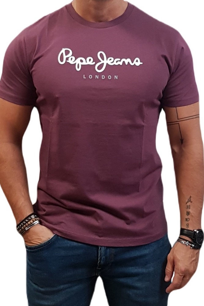 PEPE JEANS EGGO N T-SHIRT ΑΝΔΡΙΚΟ BORDEAUX