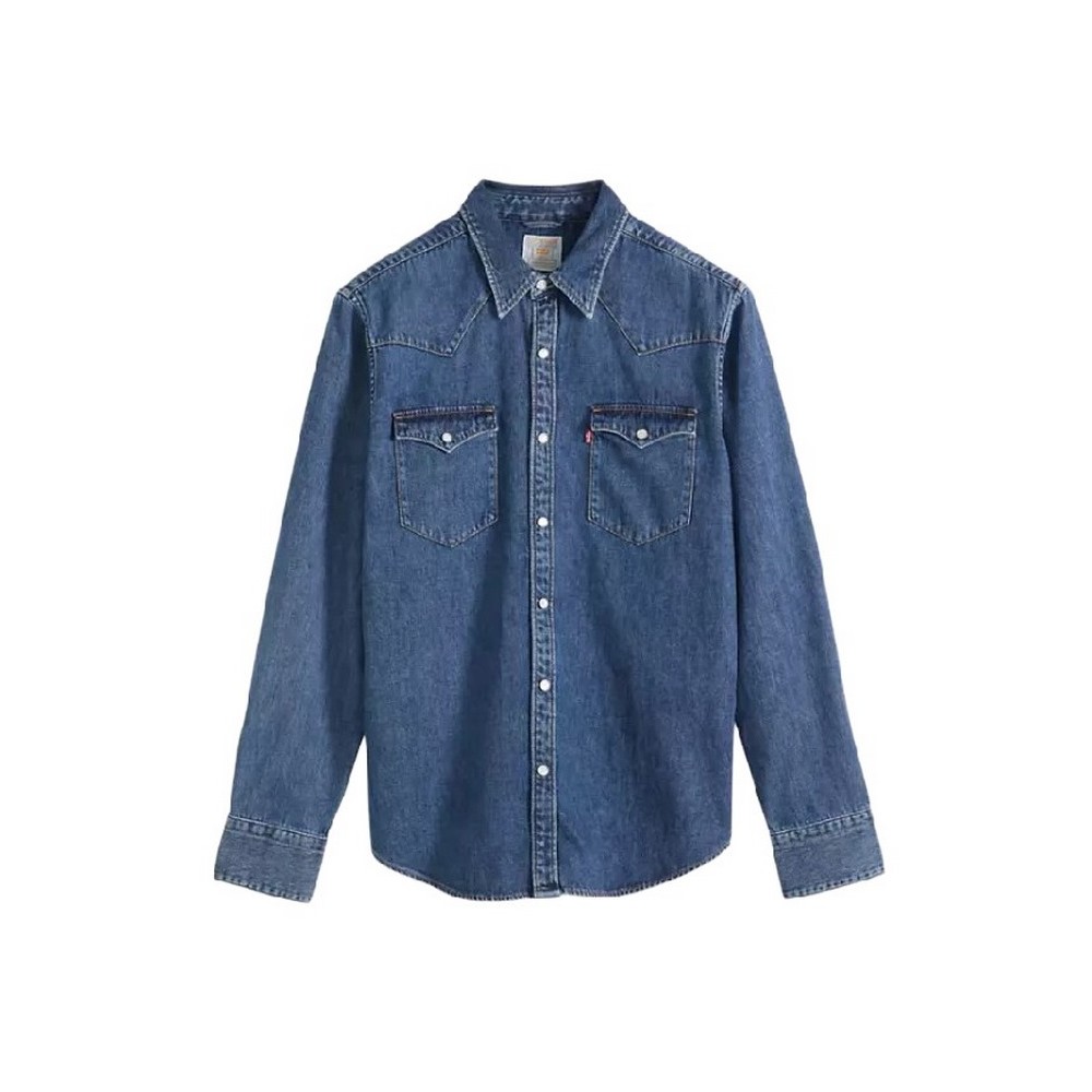 LEVIS BARSTOW WESTERN STANDARD FLAT FINISH ΠΟΥΚΑΜΙΣΟ ΑΝΔΡΙΚΟ MED INDIGO