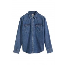 LEVIS BARSTOW WESTERN STANDARD FLAT FINISH ΠΟΥΚΑΜΙΣΟ ΑΝΔΡΙΚΟ MED INDIGO
