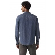 LEVIS BARSTOW WESTERN STANDARD FLAT FINISH ΠΟΥΚΑΜΙΣΟ ΑΝΔΡΙΚΟ MED INDIGO
