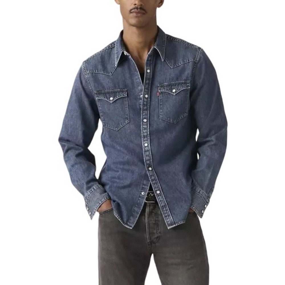 LEVIS BARSTOW WESTERN STANDARD FLAT FINISH ΠΟΥΚΑΜΙΣΟ ΑΝΔΡΙΚΟ MED INDIGO
