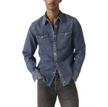 LEVIS BARSTOW WESTERN STANDARD FLAT FINISH ΠΟΥΚΑΜΙΣΟ ΑΝΔΡΙΚΟ MED INDIGO