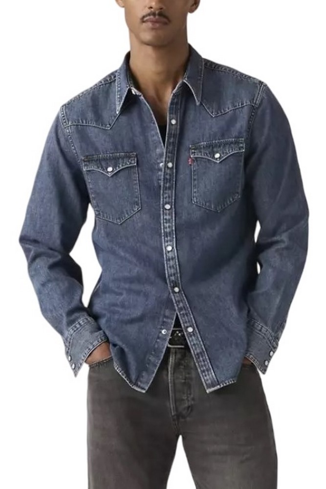 LEVIS BARSTOW WESTERN STANDARD FLAT FINISH ΠΟΥΚΑΜΙΣΟ ΑΝΔΡΙΚΟ MED INDIGO