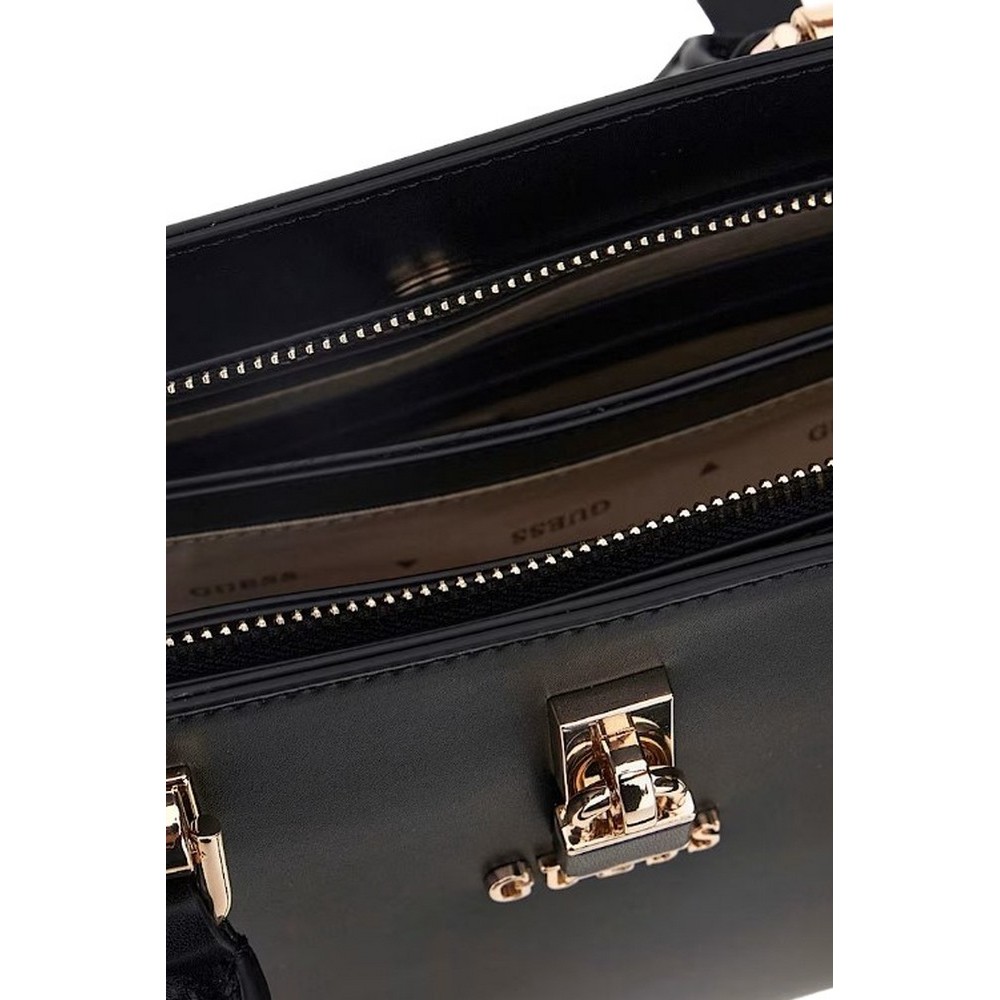 GUESS QUEENSLAND LUXURY SATCHEL ΤΣΑΝΤΑ ΓΥΝΑΙΚΕΙΑ BLACK