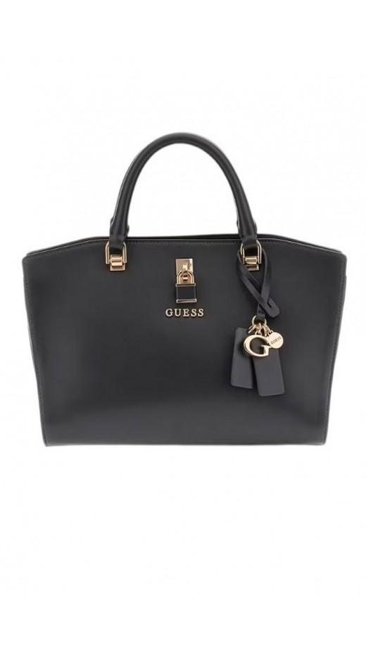 GUESS QUEENSLAND LUXURY SATCHEL ΤΣΑΝΤΑ ΓΥΝΑΙΚΕΙΑ BLACK