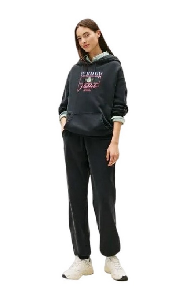 TOMMY JEANS CREST FLAG HOODIE ΦΟΥΤΕΡ ΜΠΛΟΥΖΑ ΓΥΝΑΙΚΕΙΑ BLACK